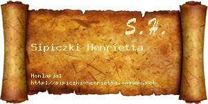 Sipiczki Henrietta névjegykártya