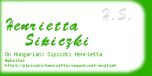 henrietta sipiczki business card